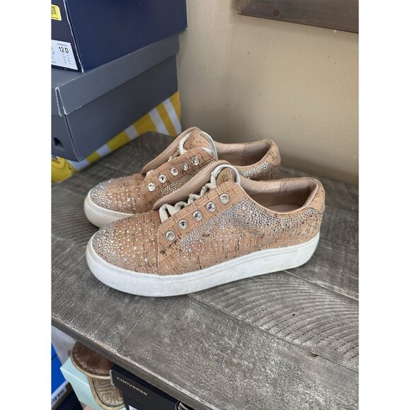Alex Marie Women’s Cork Sneaker Bling Embezzled Sparkly Size 9m - Picture 1 of 5